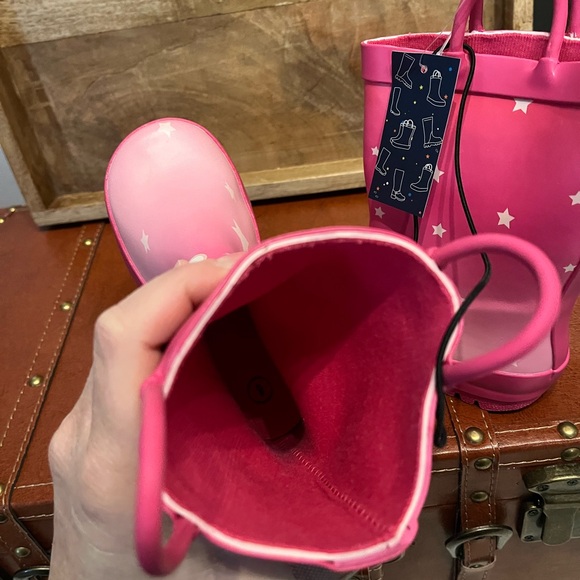 NWT Girls Rainbow Unicorn Rubber Rain Boots, Size 9, Pink, Spring - Picture 8 of 9